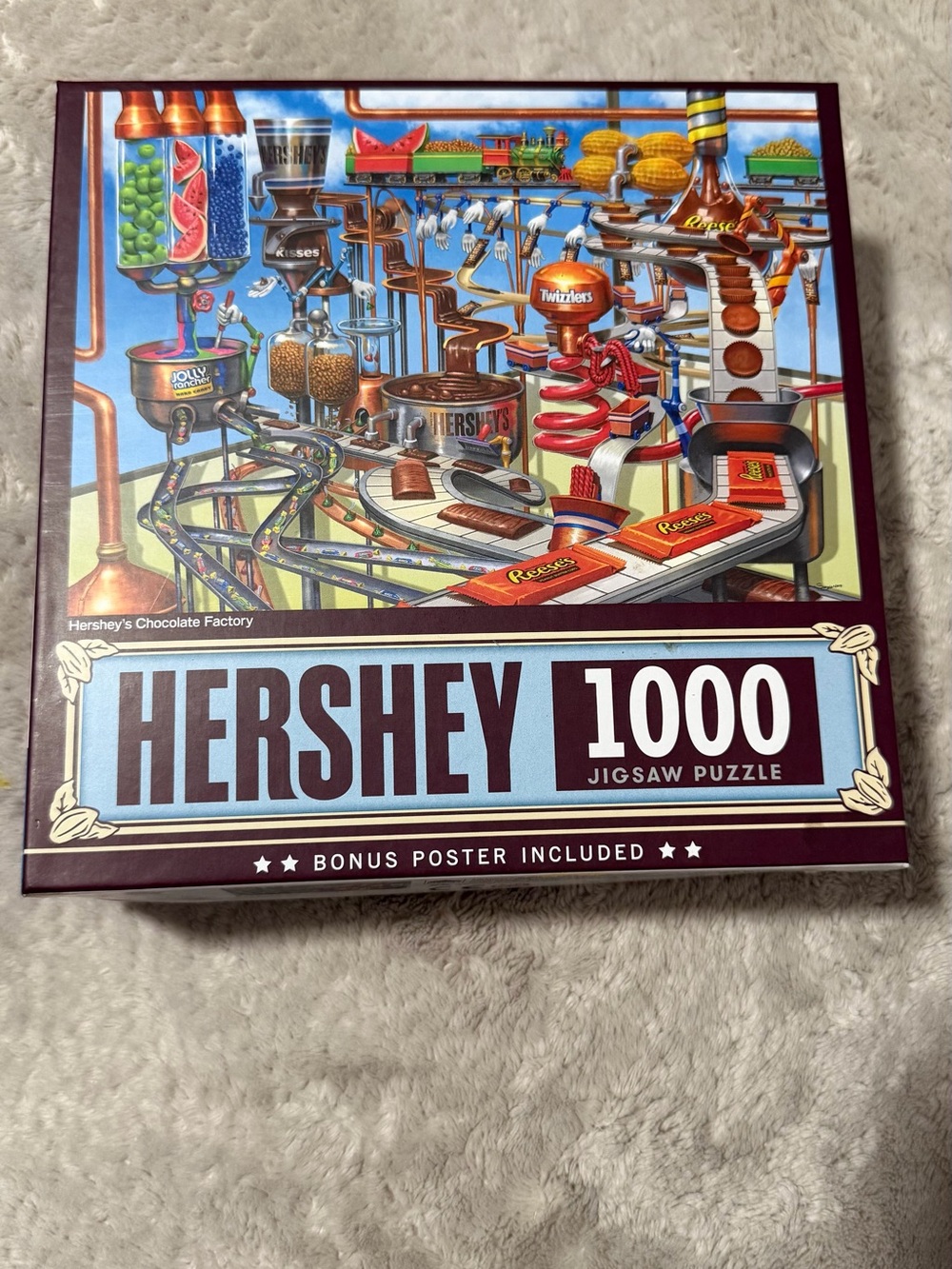1000-Piece Chocolate Factory Jigsaw Puzzle - Brown/Blue